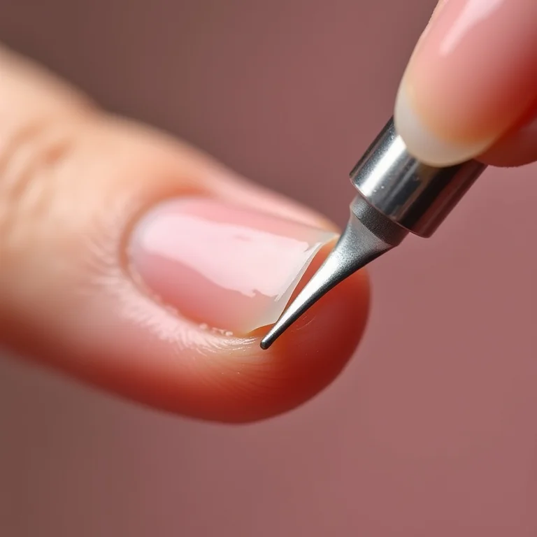 Preparação da unha com empurrador de cutícula