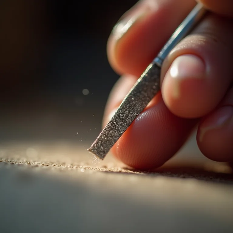 Preparação da unha com lixa