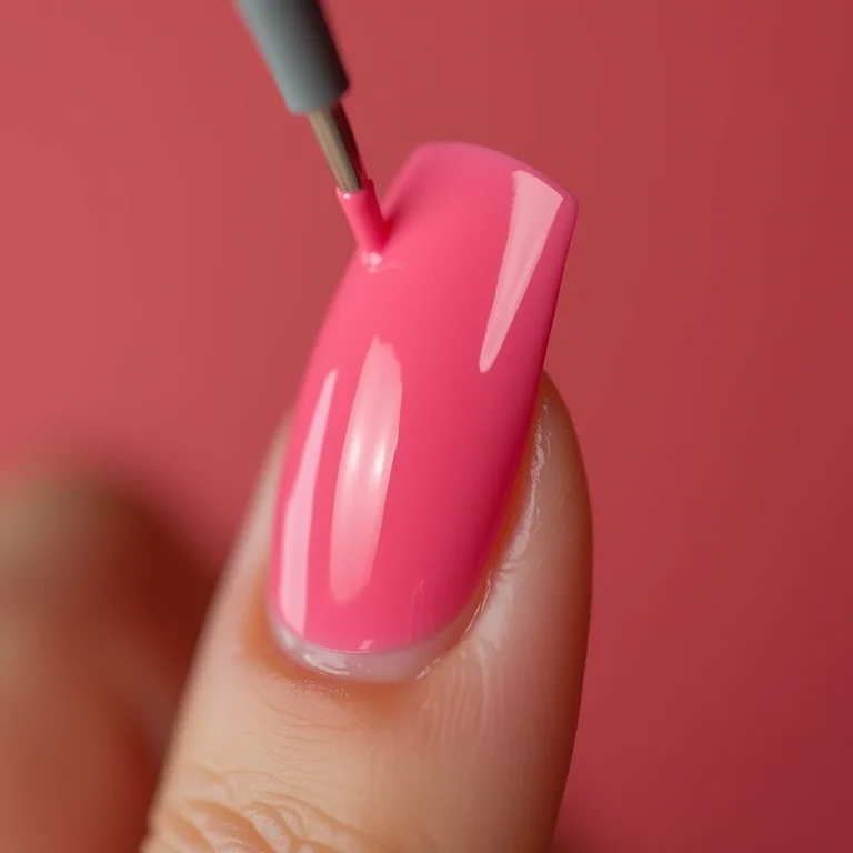 Processo de pintura de unhas rosas