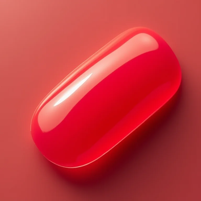 Proteção da unha natural com unhas encapsuladas vermelhas