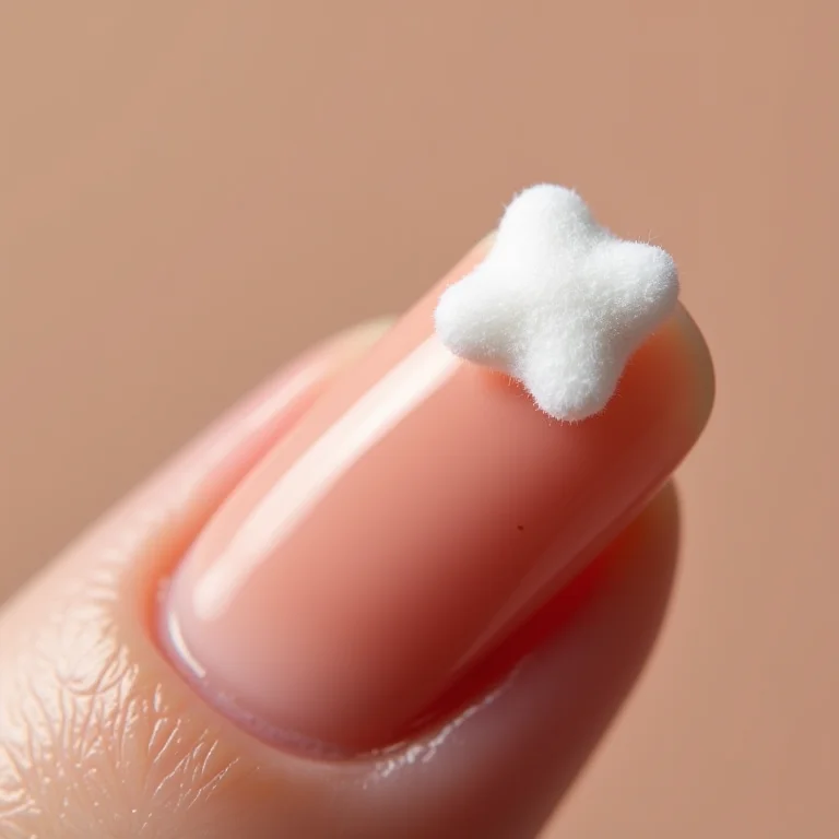 Remoção de esmalte com removedor sem acetona.