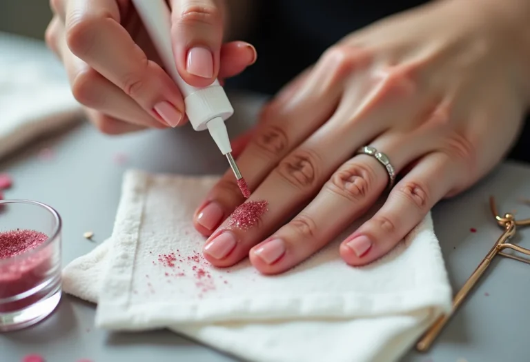 Remoção de glitter de unhas decoradas sem acetona