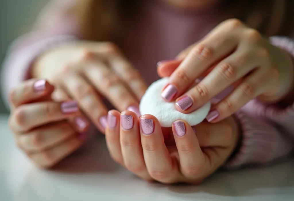Unhas decoradas infantil com glitter: Como remover sem machucar? Remoção delicada de glitter em unhas decoradas infantis