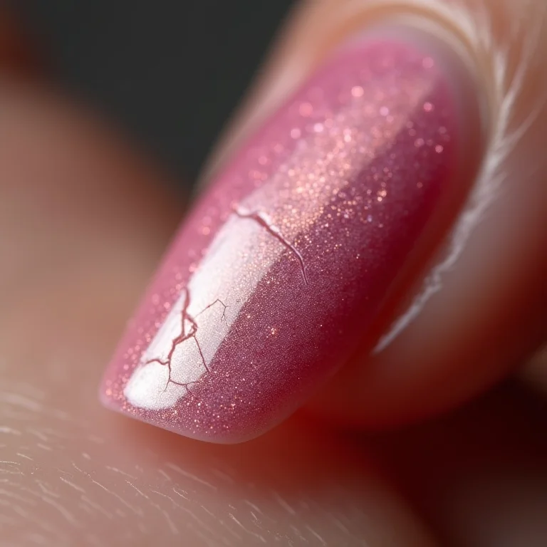 Removendo esmalte craquelado com cuidado.