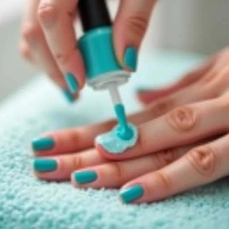 Removendo o esmalte azul turquesa corretamente