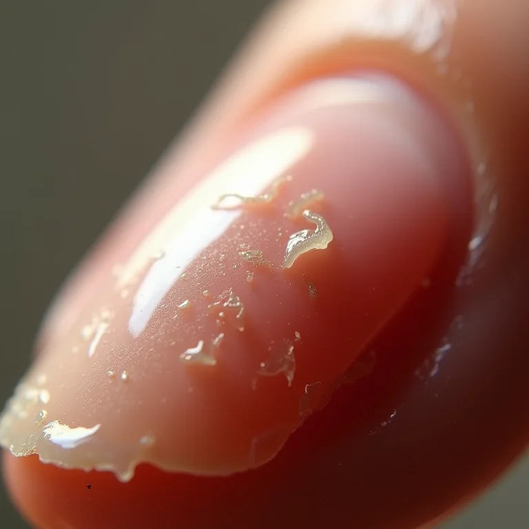 Sinais de unhas danificadas precisando de descanso.