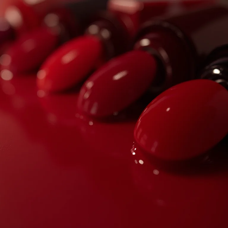 Tabela de cores de esmaltes vermelhos e pretos