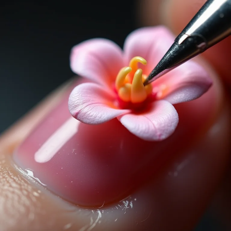 Técnica de esculpir flores em unhas