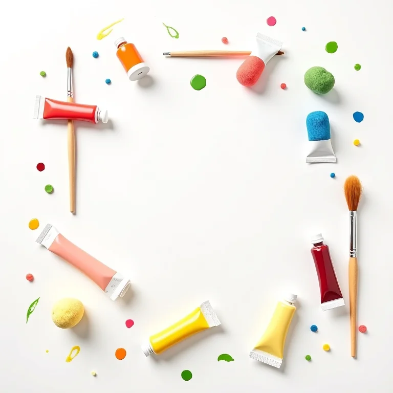 Tintas acrílicas e pincéis para nail art