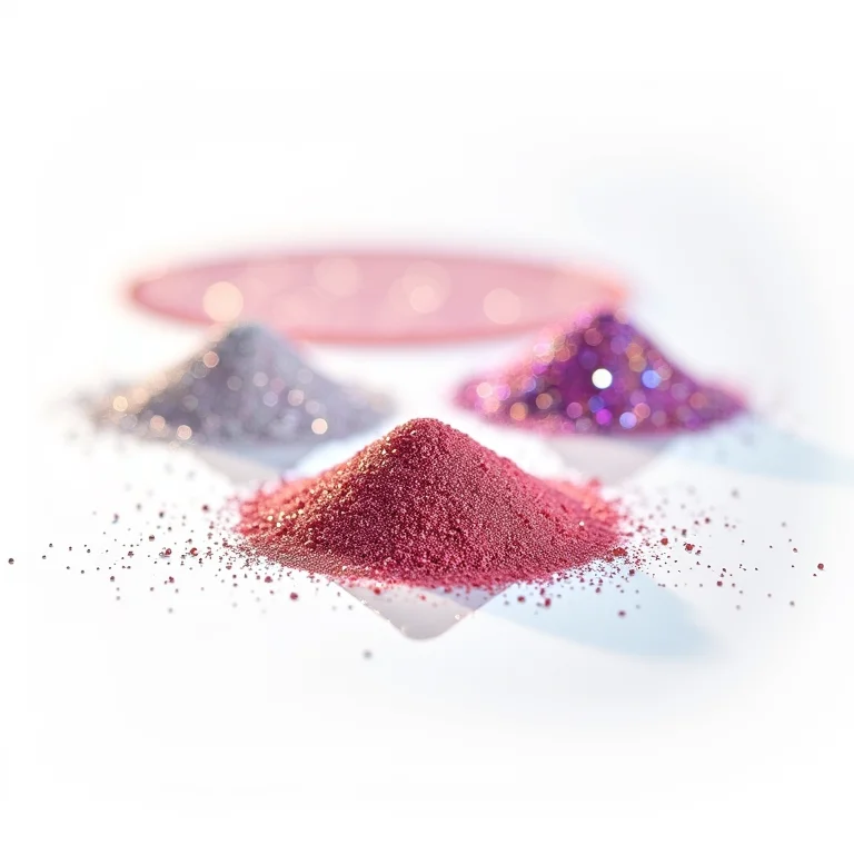 Tipos diferentes de glitter para unhas em close extremo