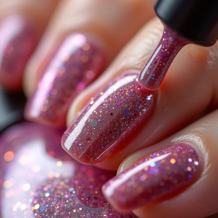 Top coat com glitter para finalização