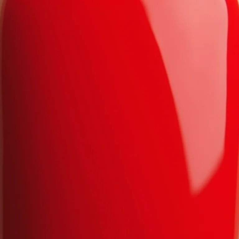 Três camadas finas de esmalte vermelho