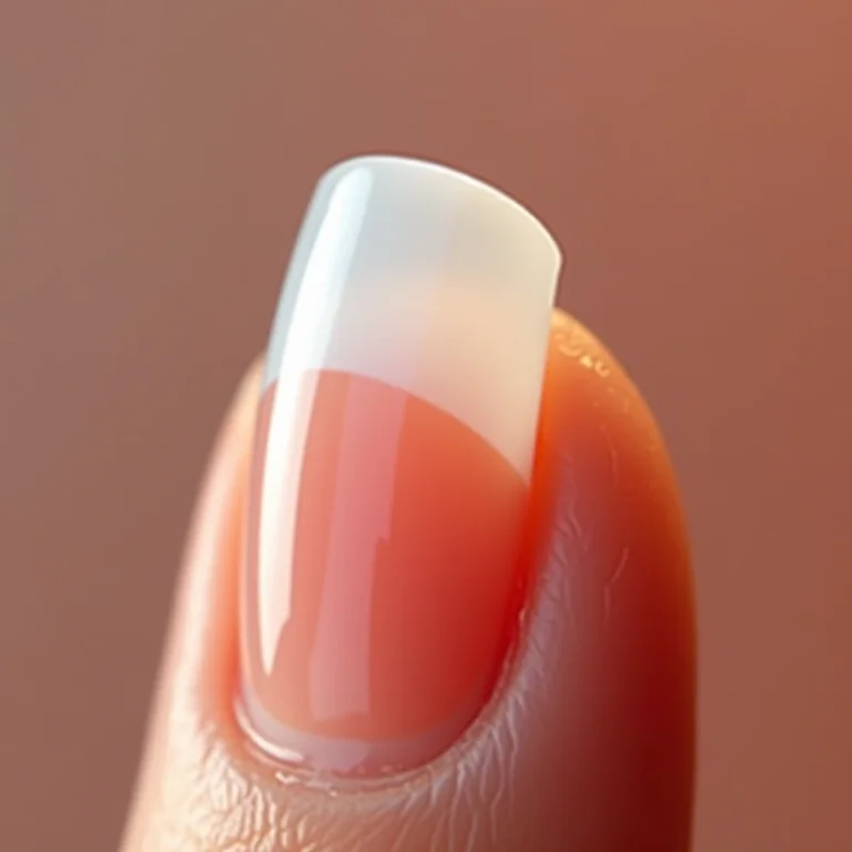 Unha com francesinha feita com adesivo.