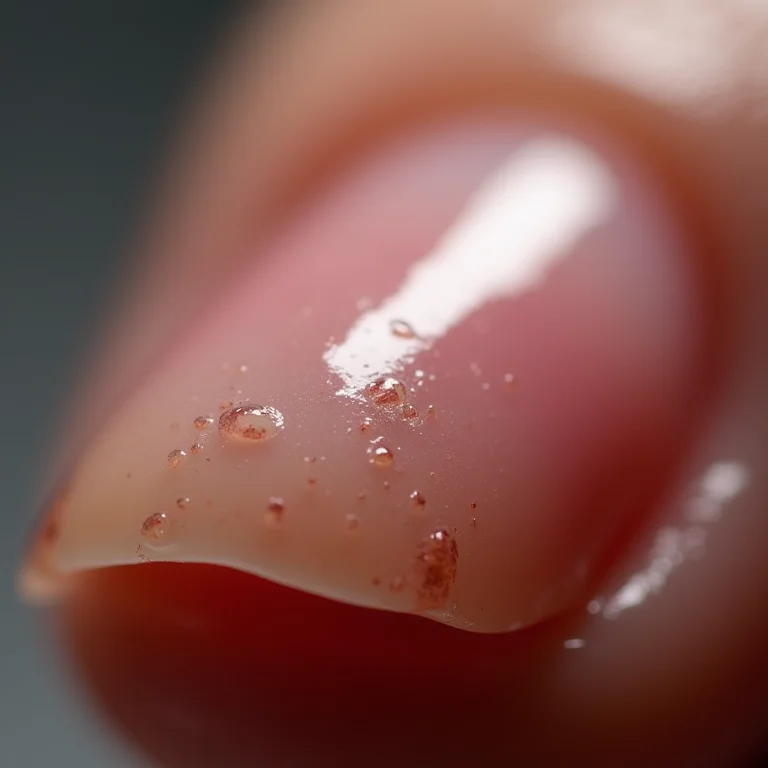 Unha danificada após exposição prolongada à acetona.