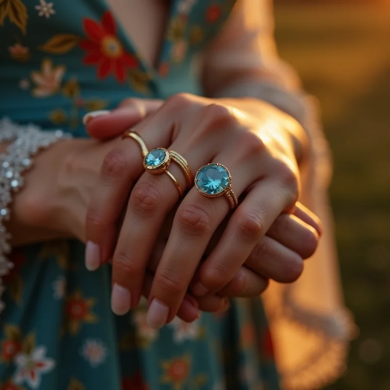 Unha decorada azul com flor: detalhes delicados e femininos para um visual romântico.