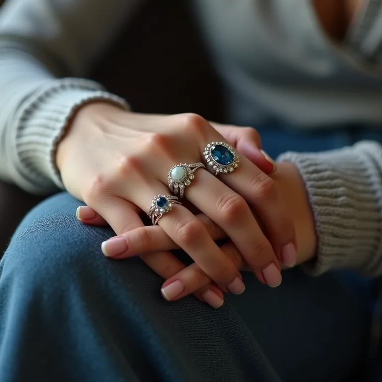 Unha decorada azul e prata: combinação sofisticada e elegante para ocasiões especiais.