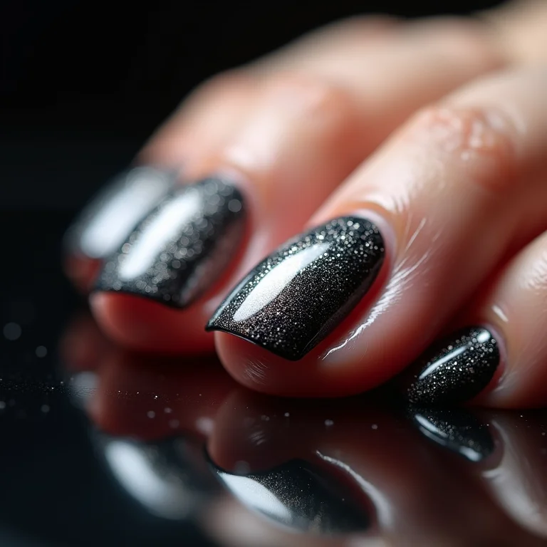 Unha do pé com esmalte craquelado