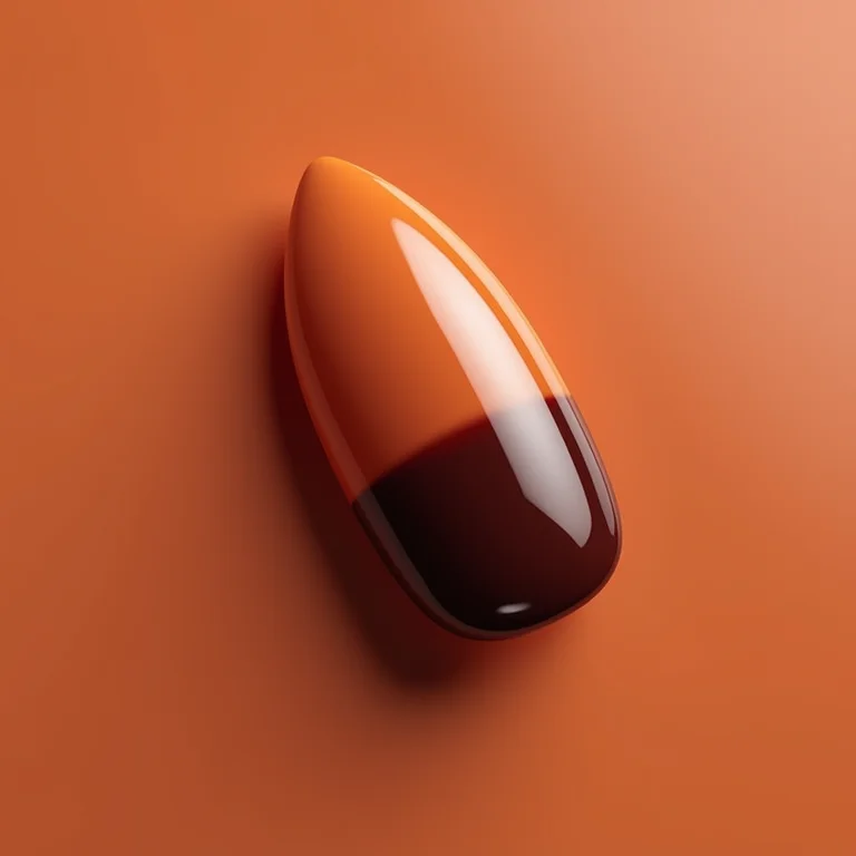 Unha marrom com efeito ombré