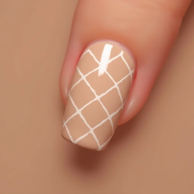 Unha xadrez minimalista com linhas brancas finas.