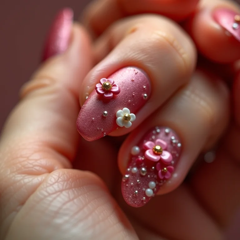 Unhas 3D com esculturas em miniatura