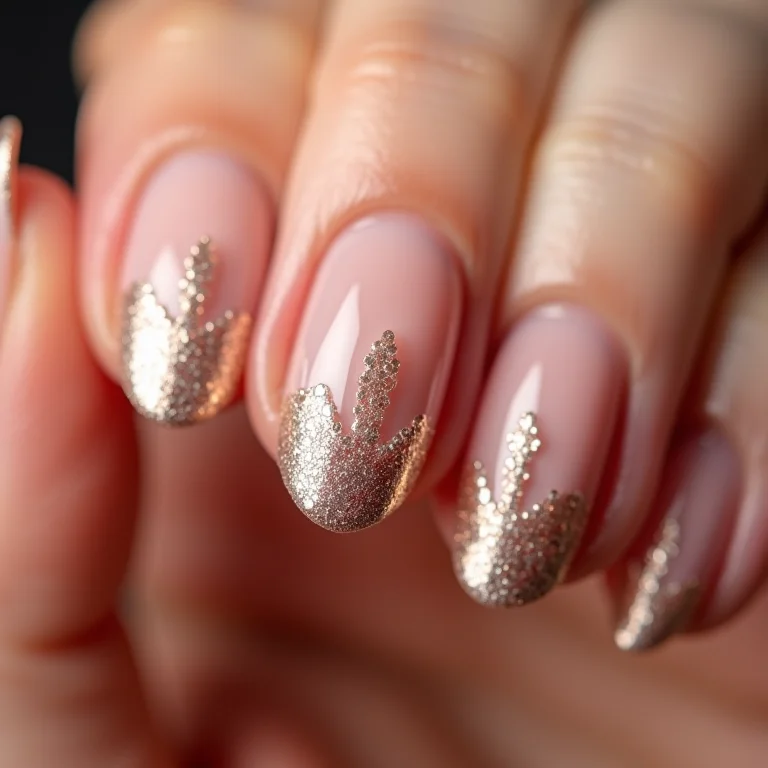 Unhas amendoada com design sofisticado