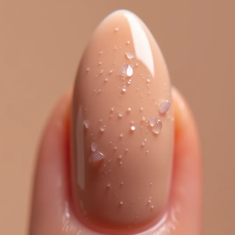 Unhas amendoadas nude com geometria