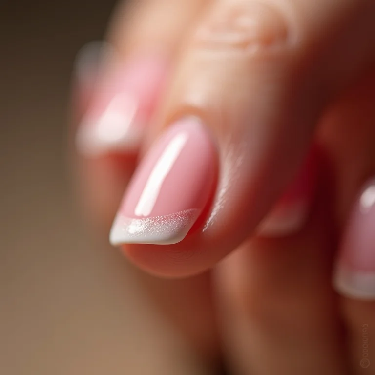 Unhas baby boomer com francesinha reversa.