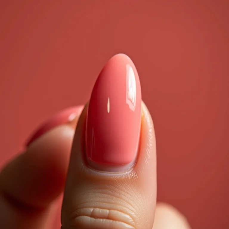 Unhas baby boomer no formato amendoado.