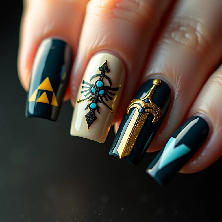 Unhas com a magia de The Legend of Zelda