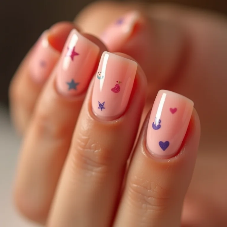 Unhas com adesivos divertidos