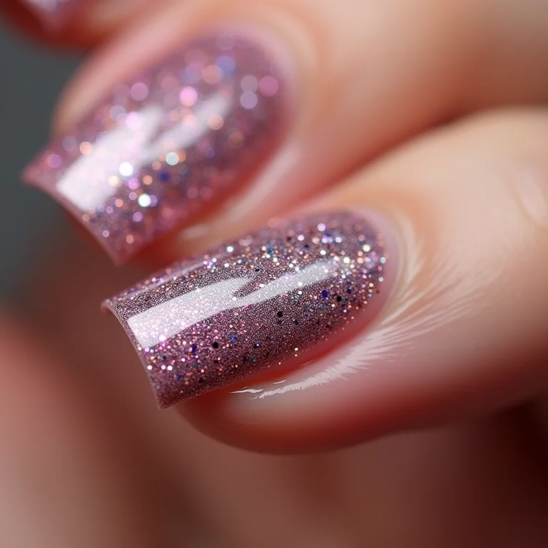 Unhas com adesivos e películas de diferentes texturas