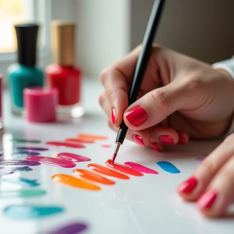 Unhas com bandeirinhas coloridas