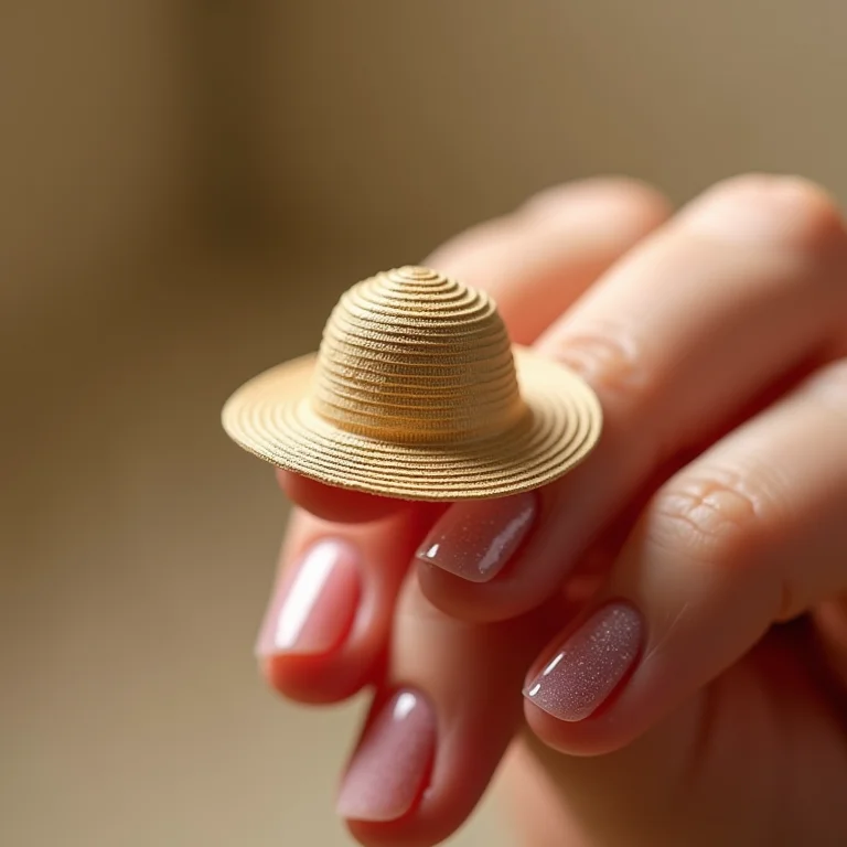Unhas com chapéu de palha.