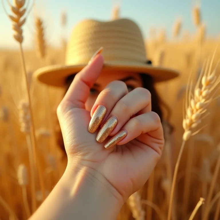 Unhas com chapéu de palha