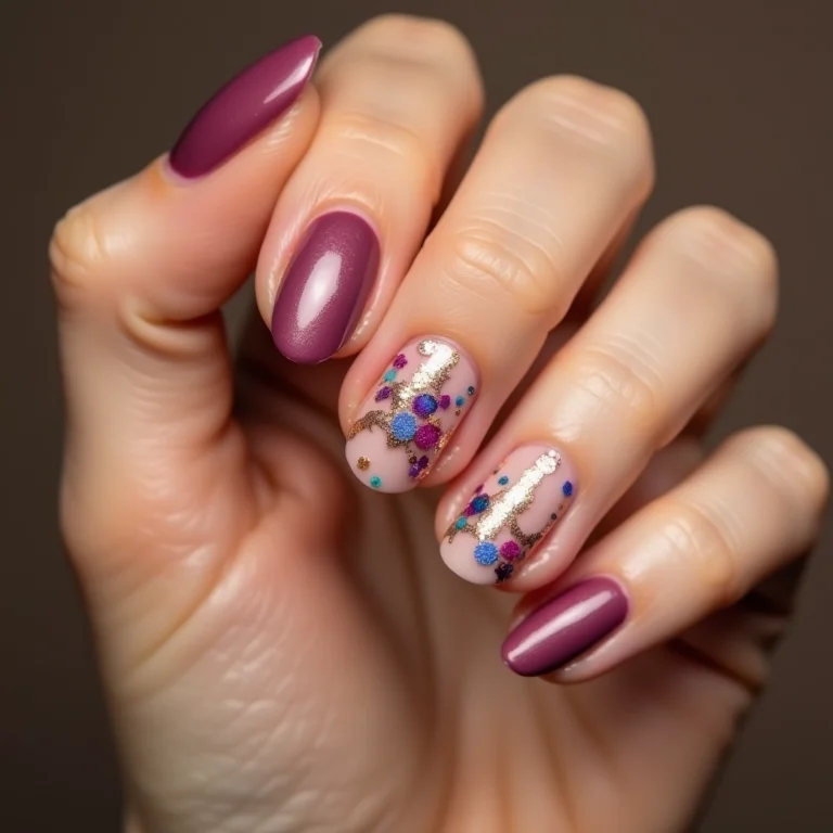 Unhas com desenhos abstratos criativos