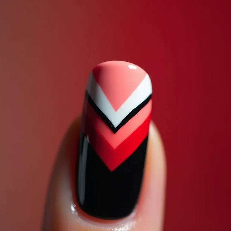 Unhas com desenhos geométricos modernos