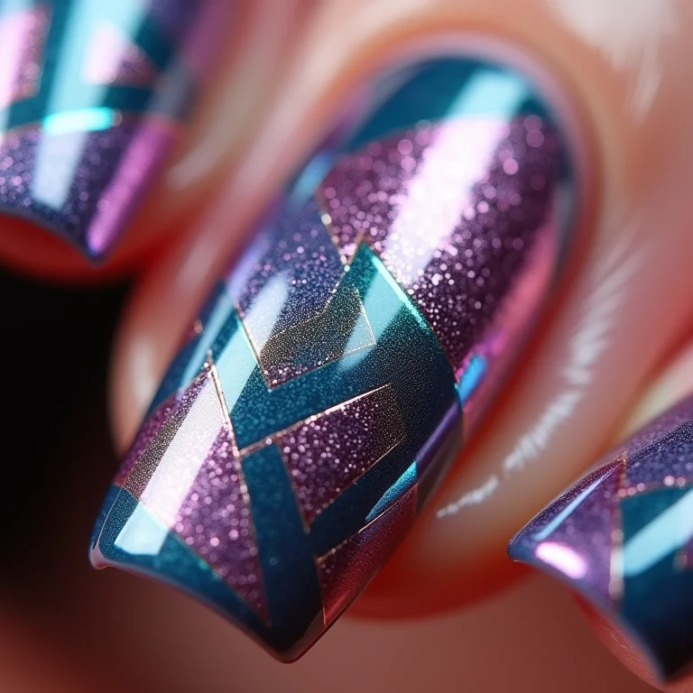 Unhas com design abstrato e futurista