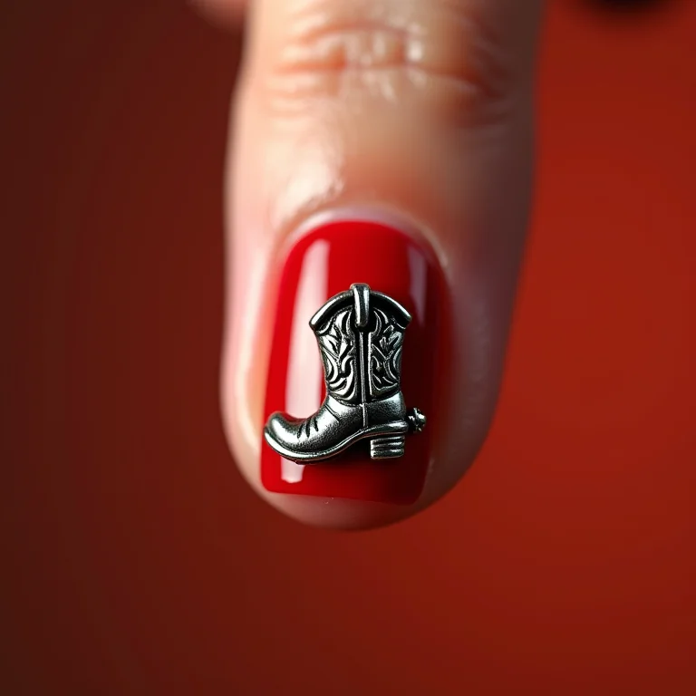 Unhas com detalhes country em miniatura