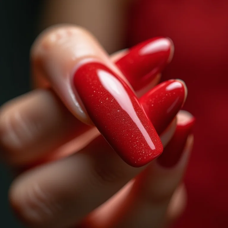 Unhas com efeito glossy.