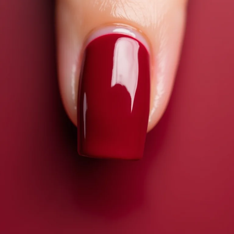 Unhas com esmalte Essie Bordeaux
