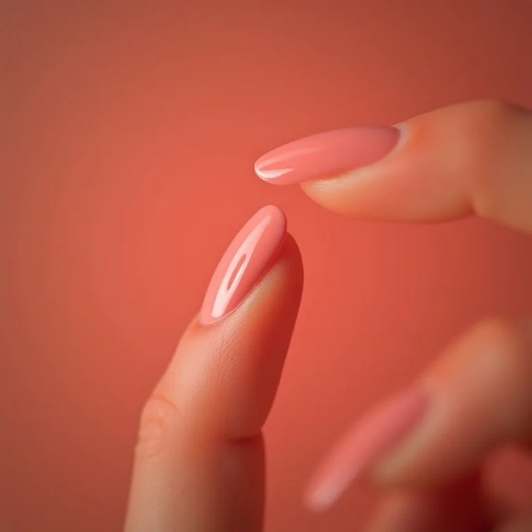 Unhas com esmalte nude rosado