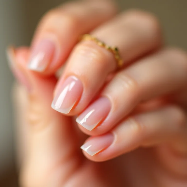 Unhas com esmalte transparente e aparência saudável