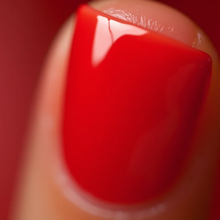 Unhas com esmalte vermelho cereja