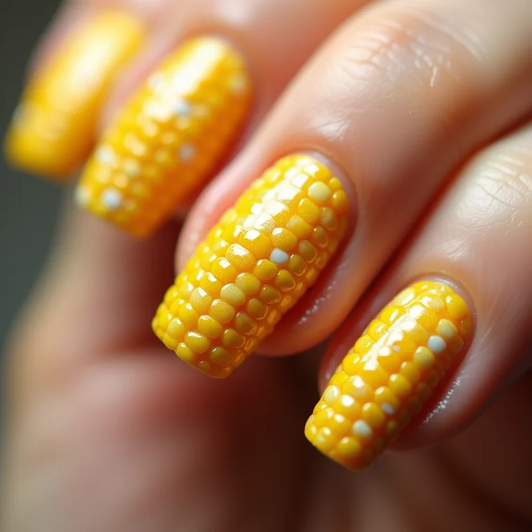 Unhas com espiga de milho para festa junina