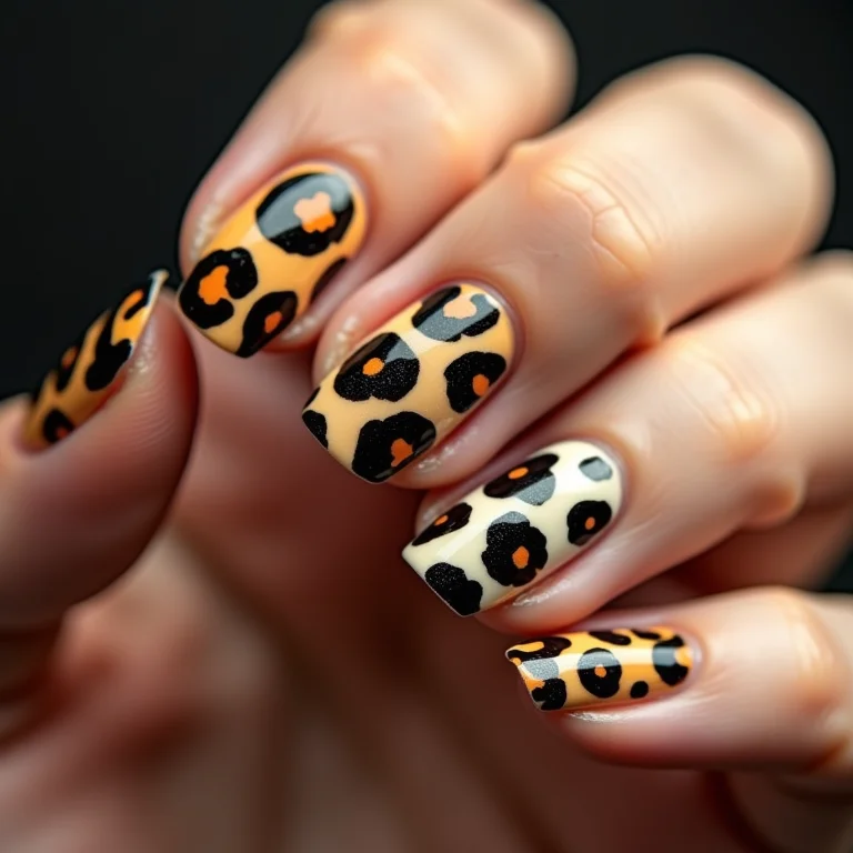 Unhas com estampas de animais selvagens