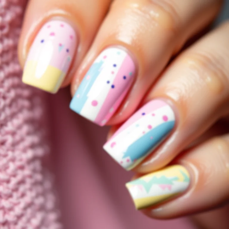 Unhas com estampas geométricas para crianças