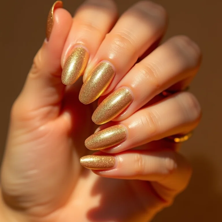 Unhas com folha de ouro Fingrs
