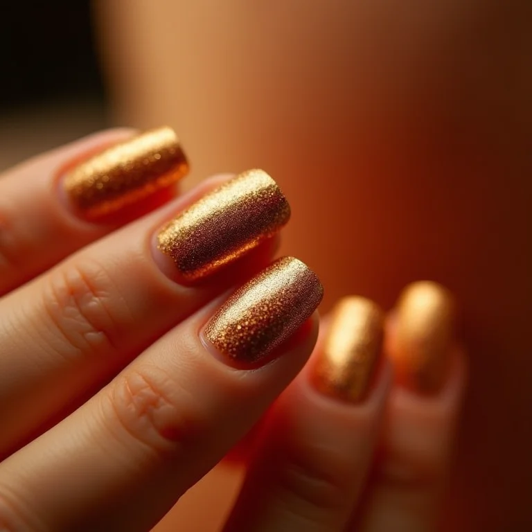 Unhas com folha de ouro OPI