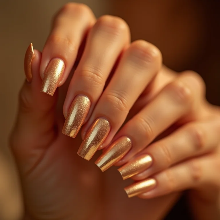 Unhas com folha de ouro para diversas ocasiões