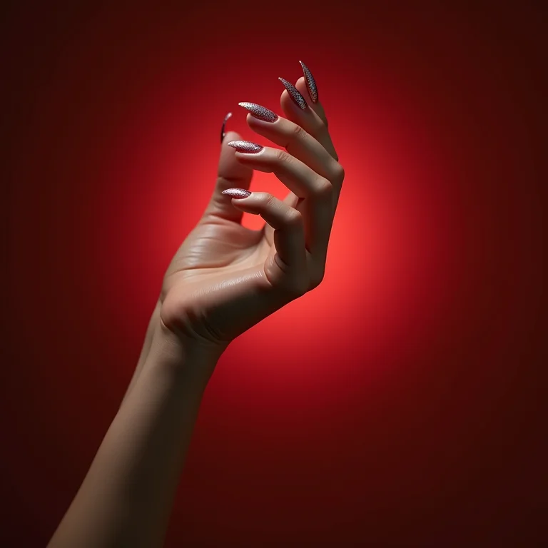 Unhas com glitter degradê.